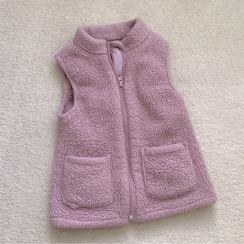 Old Navy Cozy Pink Sherpa Vest Lavender Purple 4T